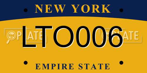 LTO006 New York License Plate