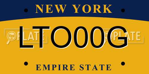 LTO00G New York License Plate