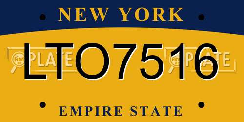 LTO7516 New York License Plate