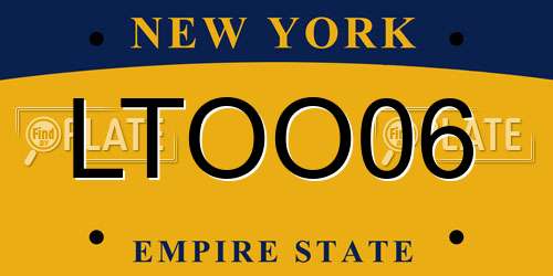 LTOO06 New York License Plate