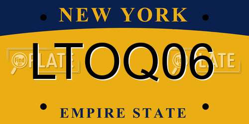 LTOQ06 New York License Plate