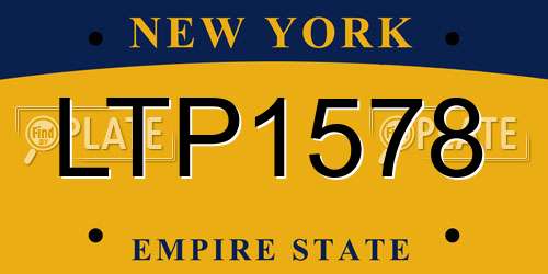 LTP1578 New York License Plate