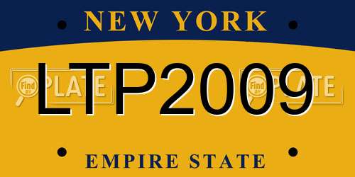 LTP2009 New York License Plate