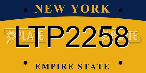 LTP2258 New York License Plate