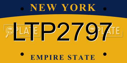 LTP2797 New York License Plate