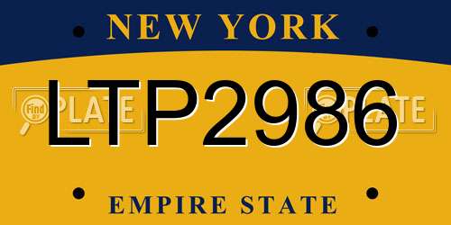 LTP2986 New York License Plate