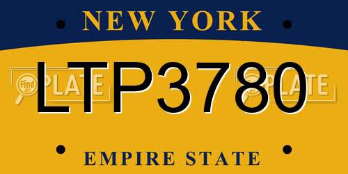 LTP3780 New York License Plate