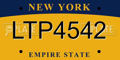 LTP4542 New York License Plate