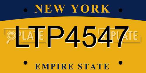 LTP4547 New York License Plate