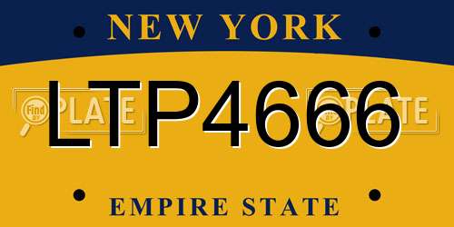 LTP4666 New York License Plate