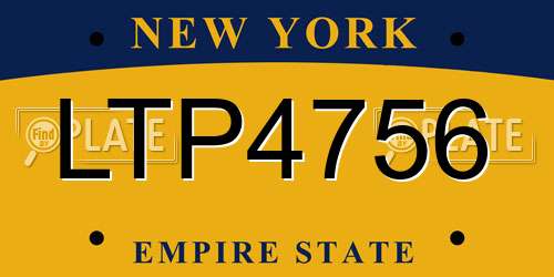 LTP4756 New York License Plate