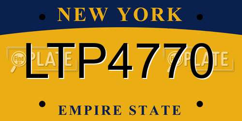 LTP4770 New York License Plate