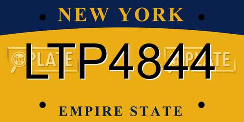 LTP4844 New York License Plate