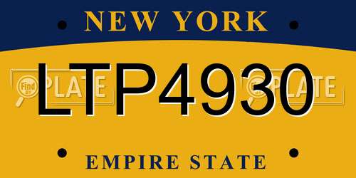 LTP4930 New York License Plate