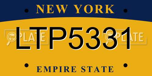 LTP5331 New York License Plate