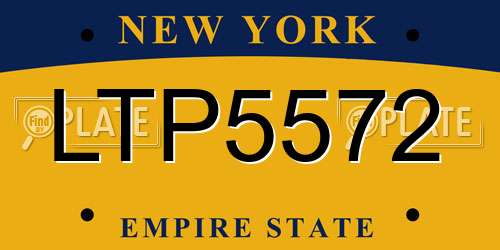 LTP5572 New York License Plate