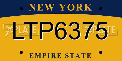 LTP6375 New York License Plate