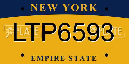 LTP6593 New York License Plate