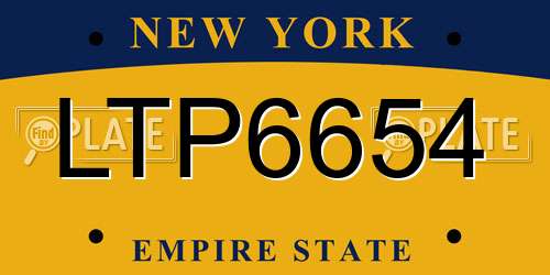 LTP6654 New York License Plate