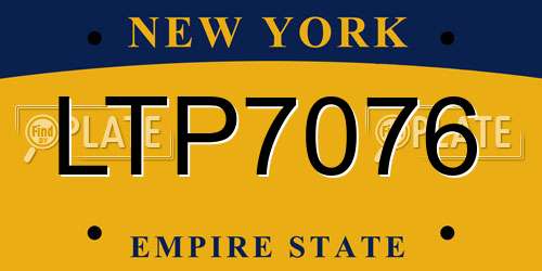 LTP7076 New York License Plate