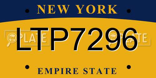 LTP7296 New York License Plate