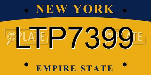 LTP7399 New York License Plate