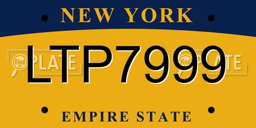 LTP7999 New York License Plate