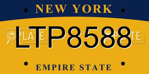 LTP8588 New York License Plate