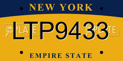 LTP9433 New York License Plate