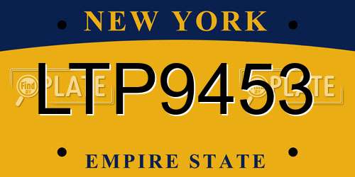 LTP9453 New York License Plate
