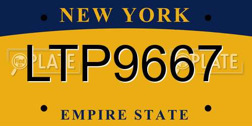 LTP9667 New York License Plate