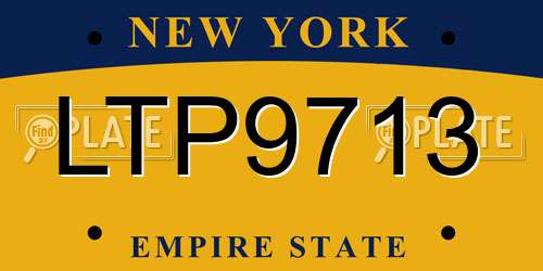 LTP9713 New York License Plate