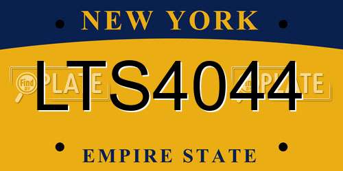LTS4044 New York License Plate