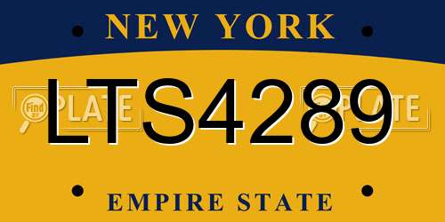 LTS4289 New York License Plate
