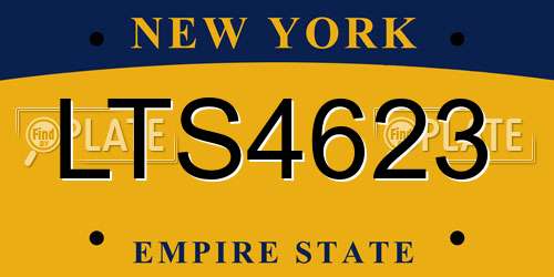LTS4623 New York License Plate