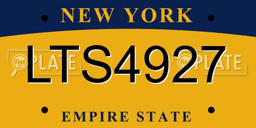 LTS4927 New York License Plate