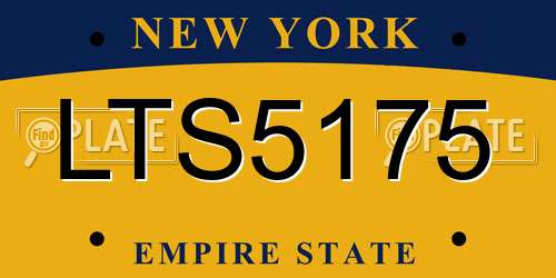 LTS5175 New York License Plate