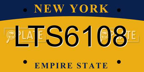 LTS6108 New York License Plate