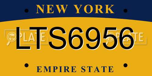 LTS6956 New York License Plate