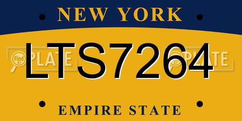 LTS7264 New York License Plate