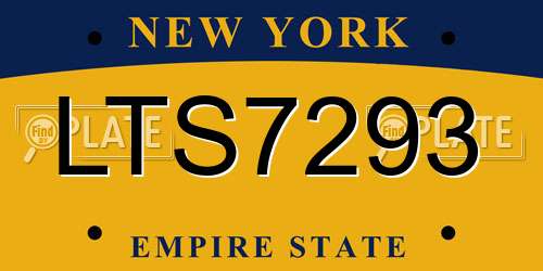 LTS7293 New York License Plate
