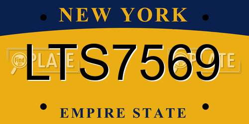 LTS7569 New York License Plate