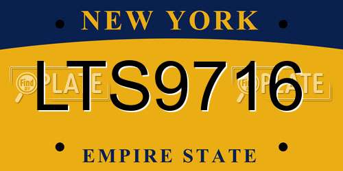 LTS9716 New York License Plate