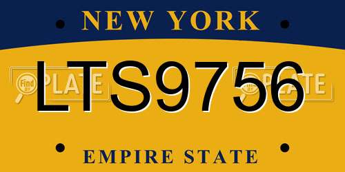 LTS9756 New York License Plate