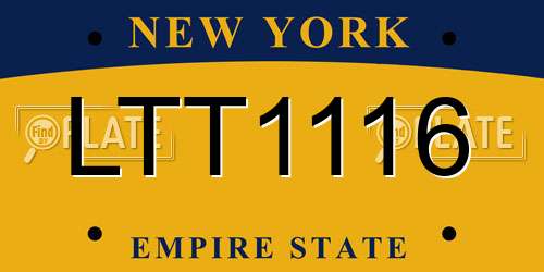 LTT1116 New York License Plate