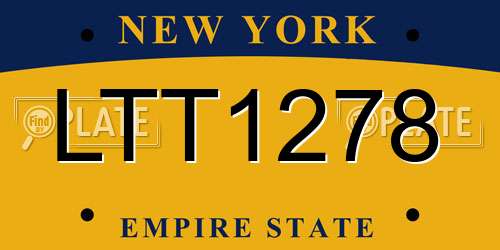 LTT1278 New York License Plate