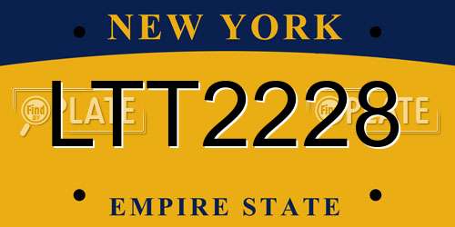 LTT2228 New York License Plate