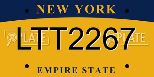 LTT2267 New York License Plate