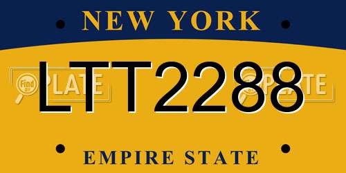 LTT2288 New York License Plate