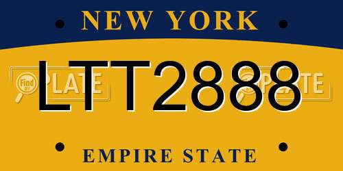 LTT2888 New York License Plate
